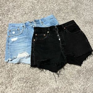 Two pairs Levi’s jean shorts